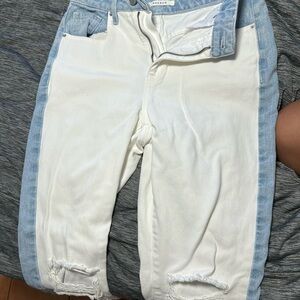Two tone blue and white jeans